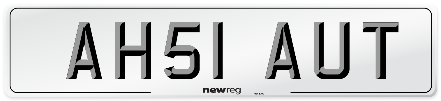 AH51 AUT Number Plate from New Reg
